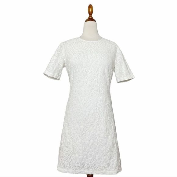 Theory White Lace Danaline LC Sheath Dress 2 - Picture 1 of 10